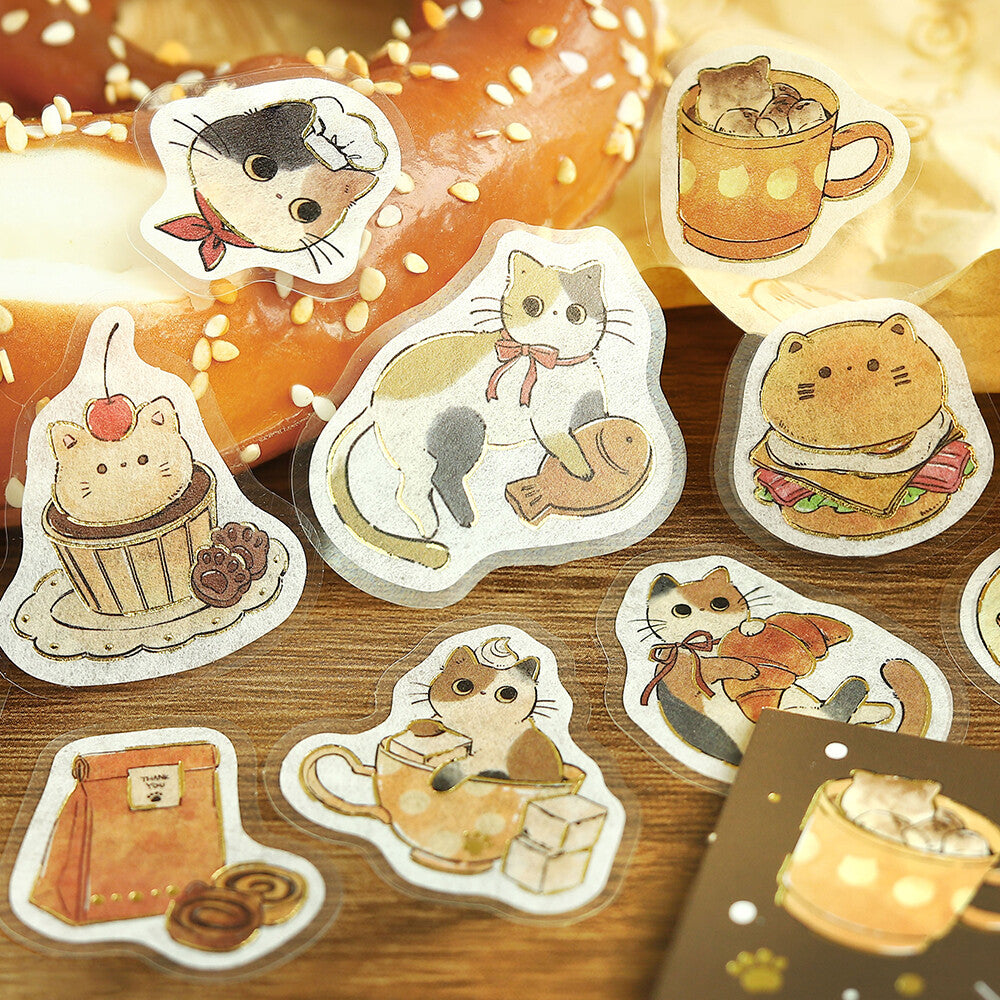 BGM Foil-stamped Flake Stickers "Welcome Meow!" - Cafe Mikeneko | Papermind Shop