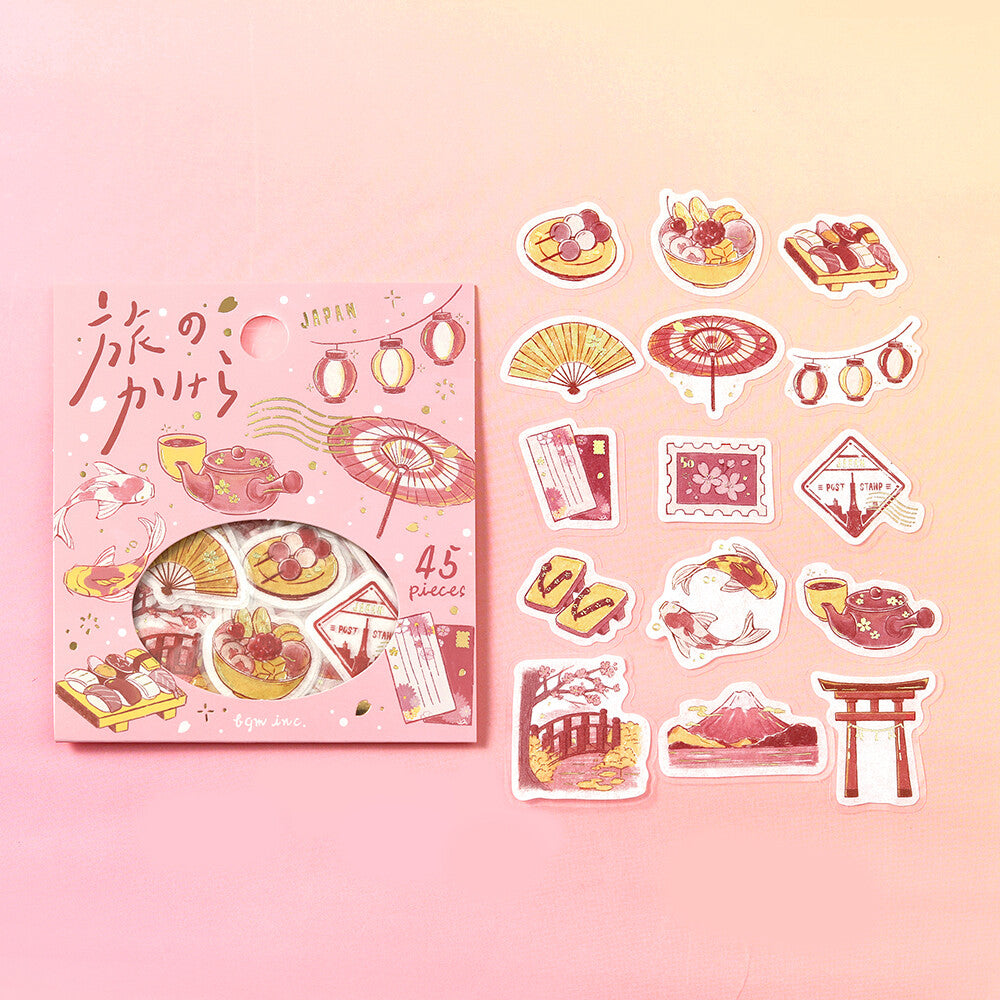 BGM Foil-stamped Flake Stickers "Fragments of a Journey" - To Japan | Papermind Shop