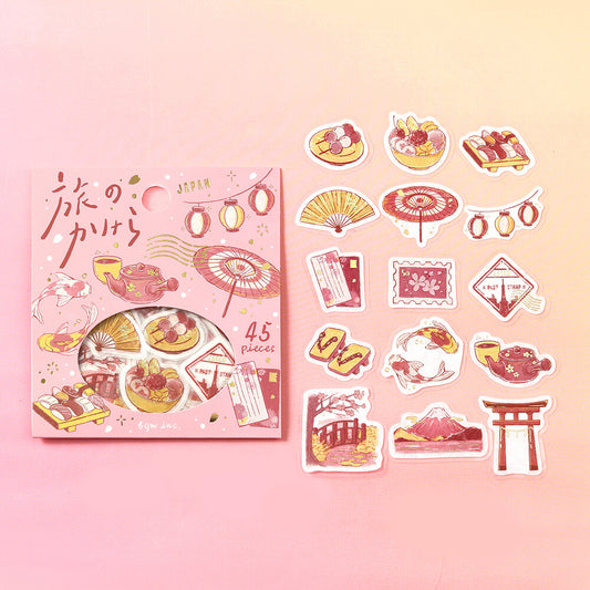 BGM Foil-stamped Flake Stickers "Fragments of a Journey" - To Japan | Papermind Shop