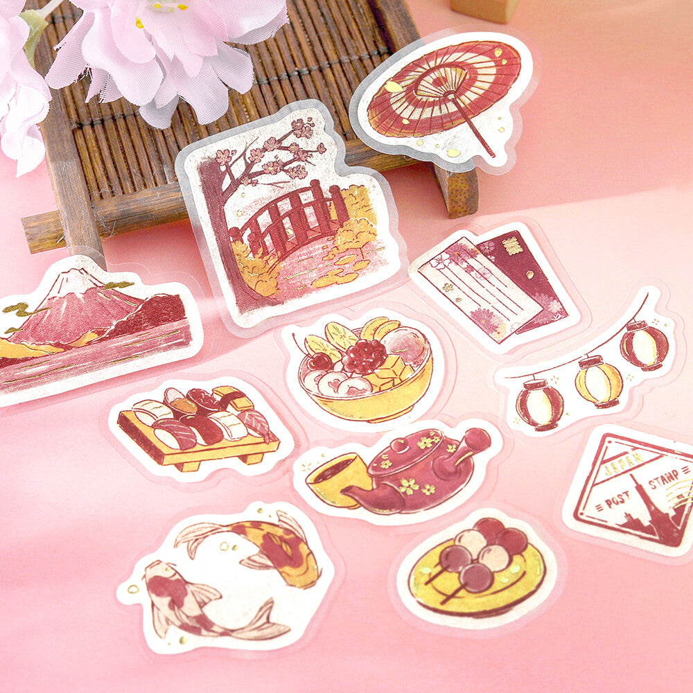 BGM Foil-stamped Flake Stickers "Fragments of a Journey" - To Japan | Papermind Shop