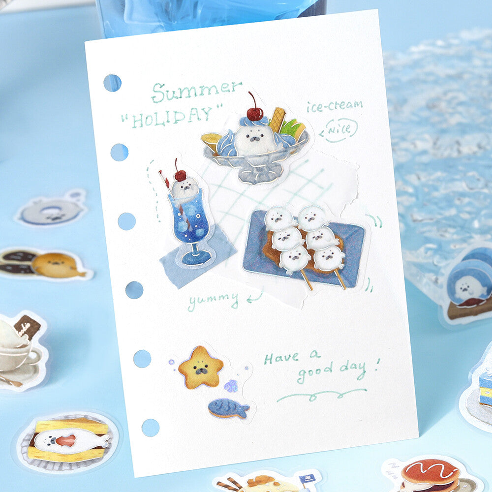 BGM Flake Stickers Foil Stamped "Fuwafuwa Fluffy Animals Vol.2" - Seal Sweets | Papermind Shop