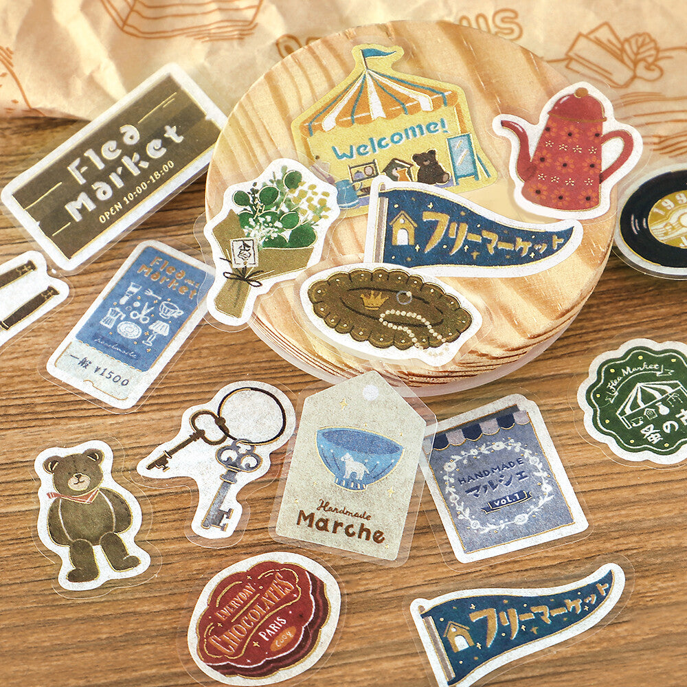 BGM Flake Stickers Foil Stamped "Retro Stroll" - Flea Market
