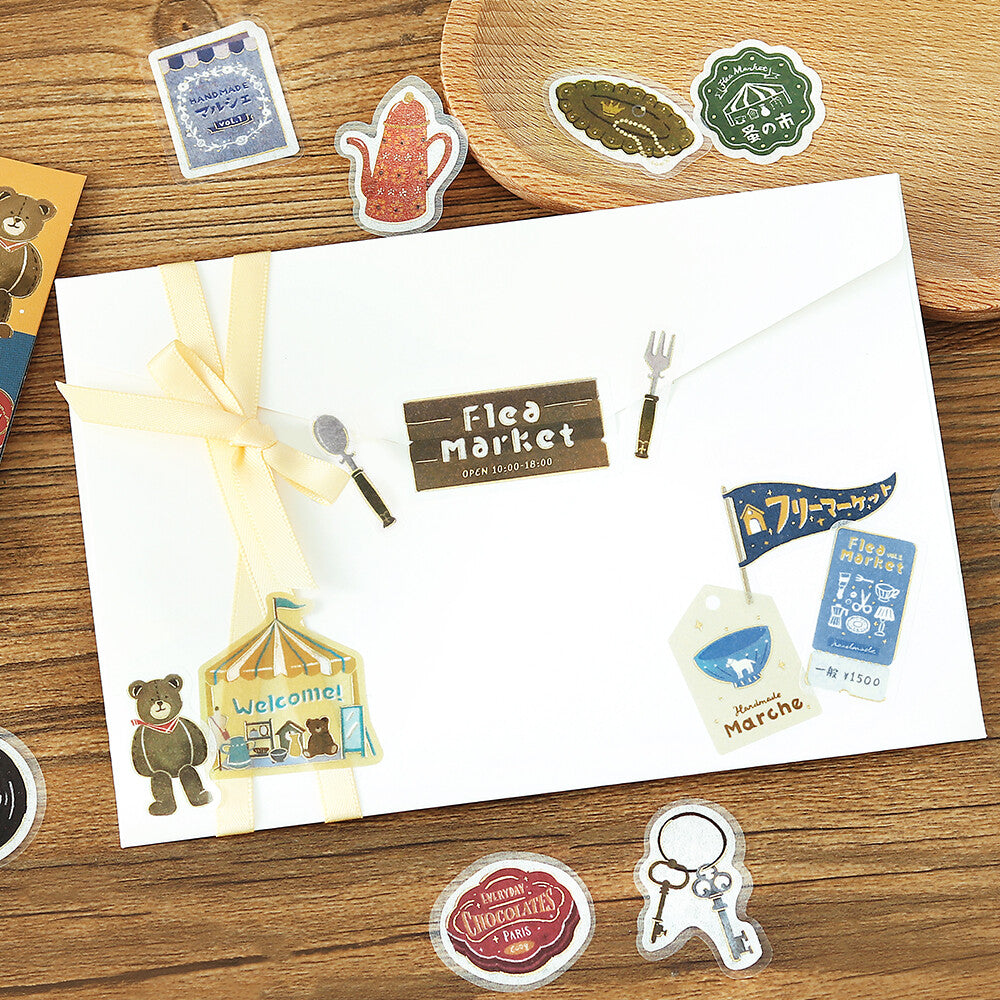 BGM Flake Stickers Foil Stamped "Retro Stroll" - Flea Market