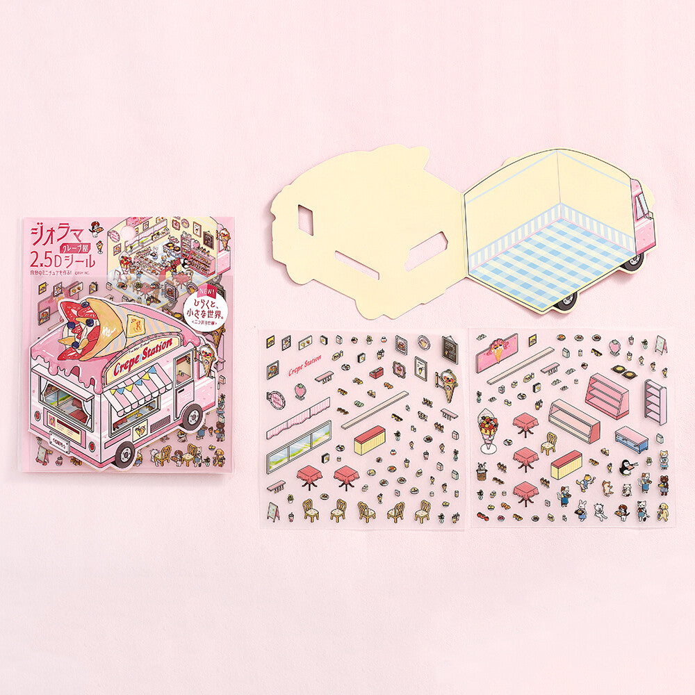 BGM Diorama 2.5D Sticker Sheet Vol3 - Crepe Shop | Papermind Shop