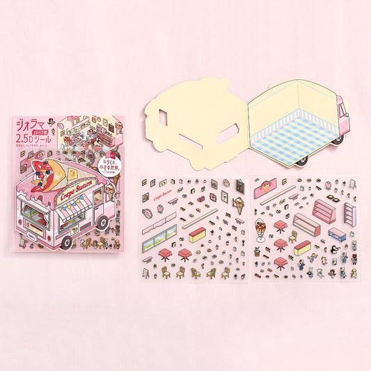 BGM Diorama 2.5D Sticker Sheet Vol3 - Crepe Shop | Papermind Shop