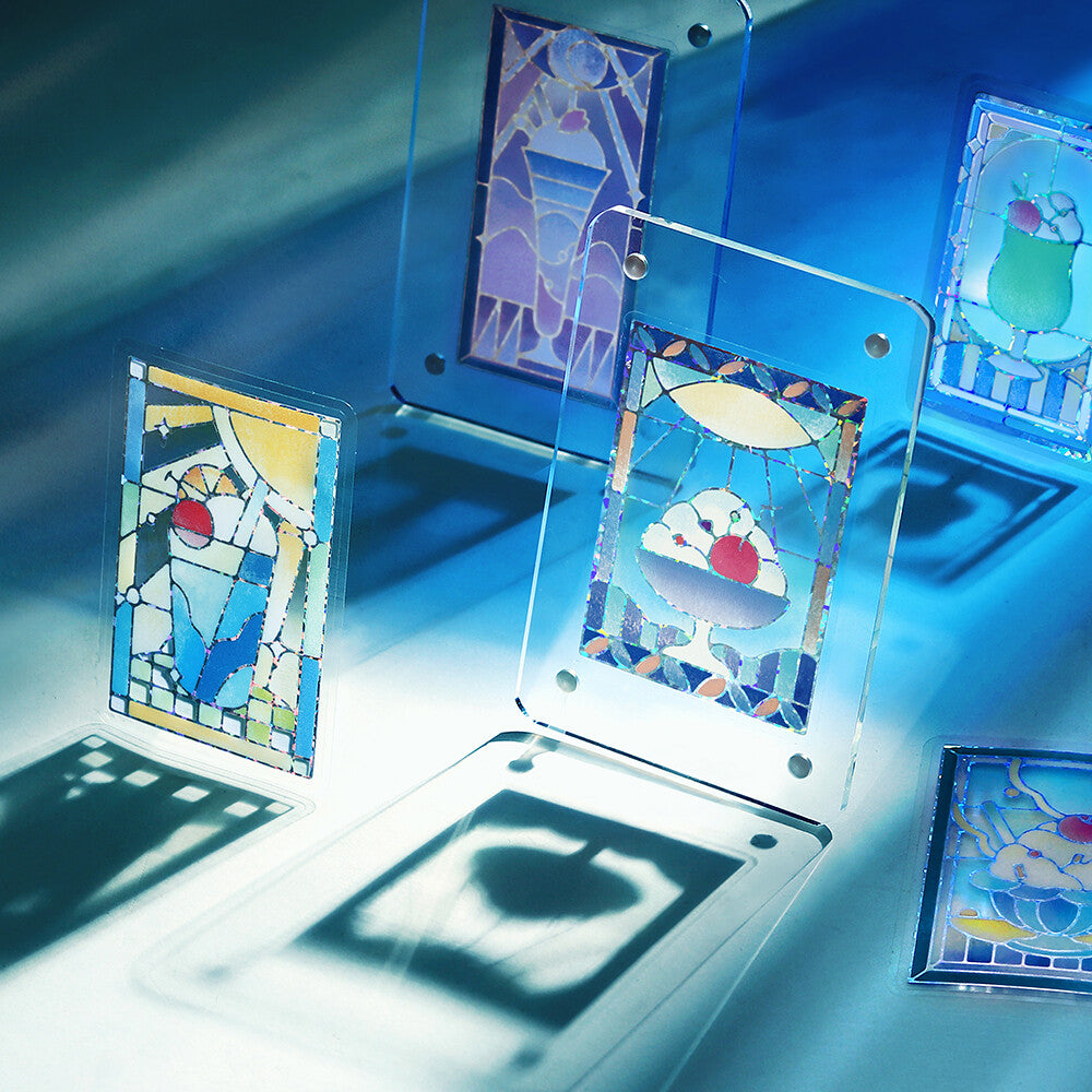 BGM Foil Stamp Clear Stickers Café à la Mode Stained Glass Blue