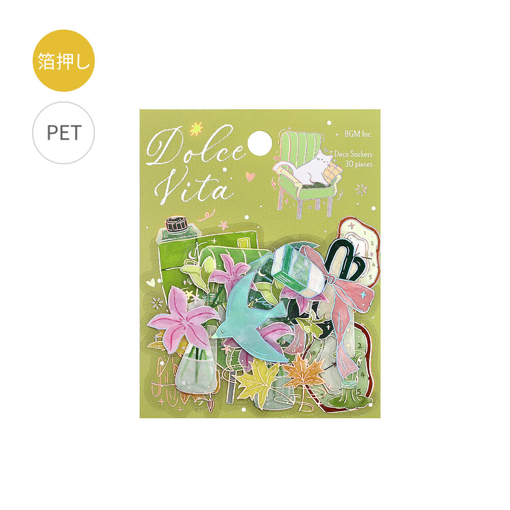 BGM Flake Stickers - Clear Dolce Vita Letter of Happiness | Papermind Shop