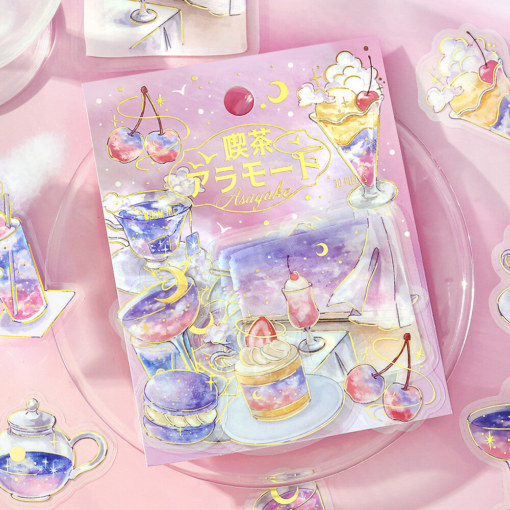BGM Clear Stickers Foil Stamped "Cafe a la Mode - Sky" - Morning Glow