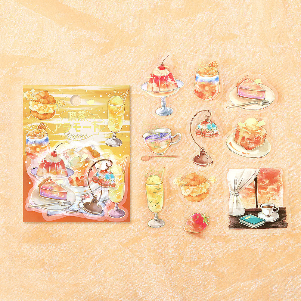 BGM Clear Stickers Foil Stamped "Cafe a la Mode - Sky" - Dusk | Papermind Shop