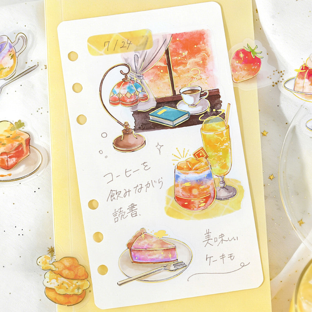 BGM Clear Stickers Foil Stamped "Cafe a la Mode - Sky" - Dusk | Papermind Shop