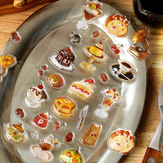 BGM Sticker Sheet - Sparkling 3D Sticker Cafe A La Mode Brulee | Papermind Shop