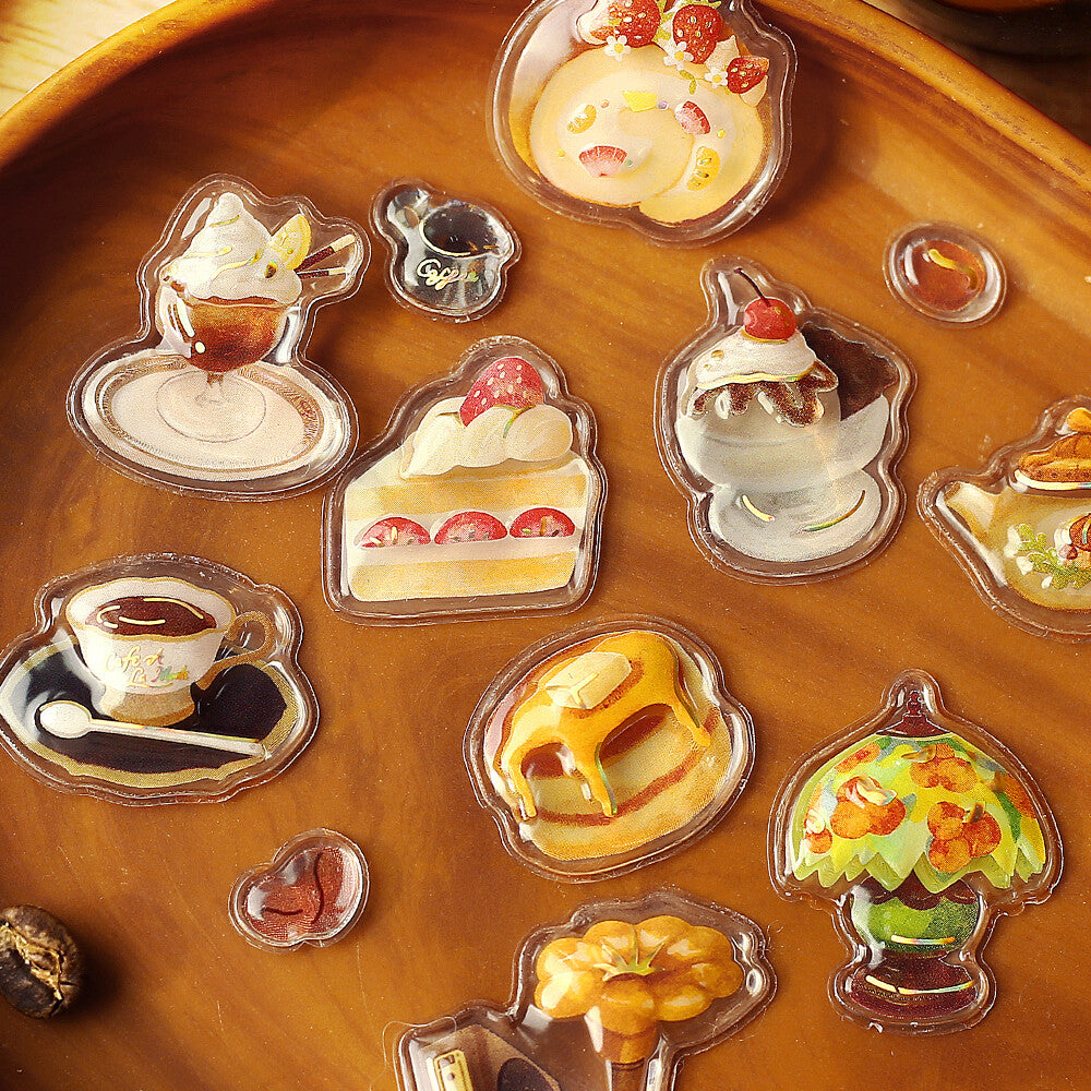 BGM Sticker Sheet - Sparkling 3D Sticker Cafe A La Mode Brulee | Papermind Shop