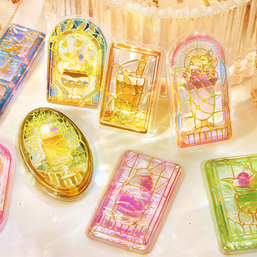 BGM Sticker Sheet - Sparkling 3D Sticker Cafe A La Mode Stained Glass | Papermind Shop