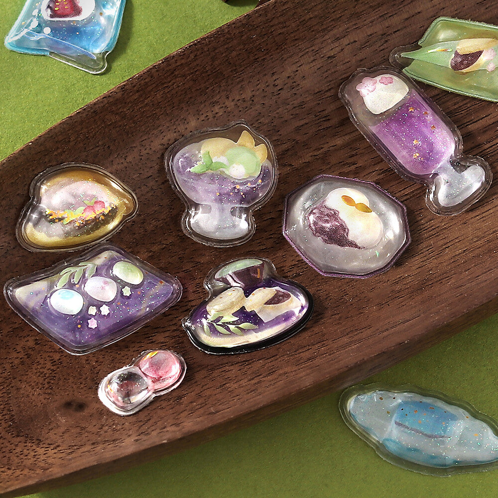 BGM Sticker Sheet - Sparkling 3D Sticker Cafe A La Mode Elegance | Papermind Shop