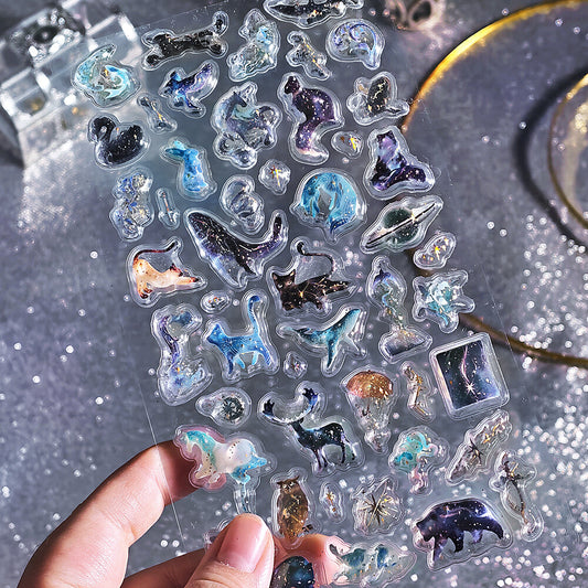 BGM Sticker Sheet - Sparkling 3D Sticker Stardust Magical Animals | Papermind Shop