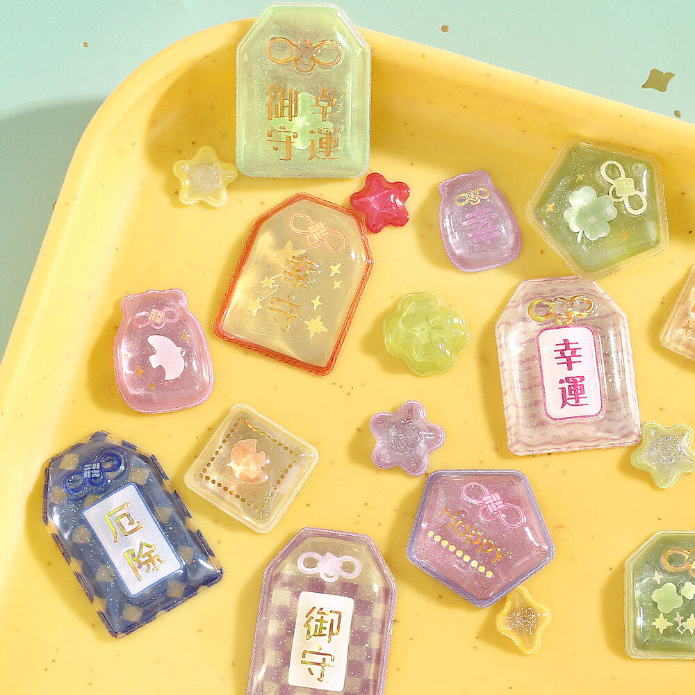 BGM Sticker Sheet - Sparkling 3D Sticker Japanese Lucky Charm | Papermind Shop