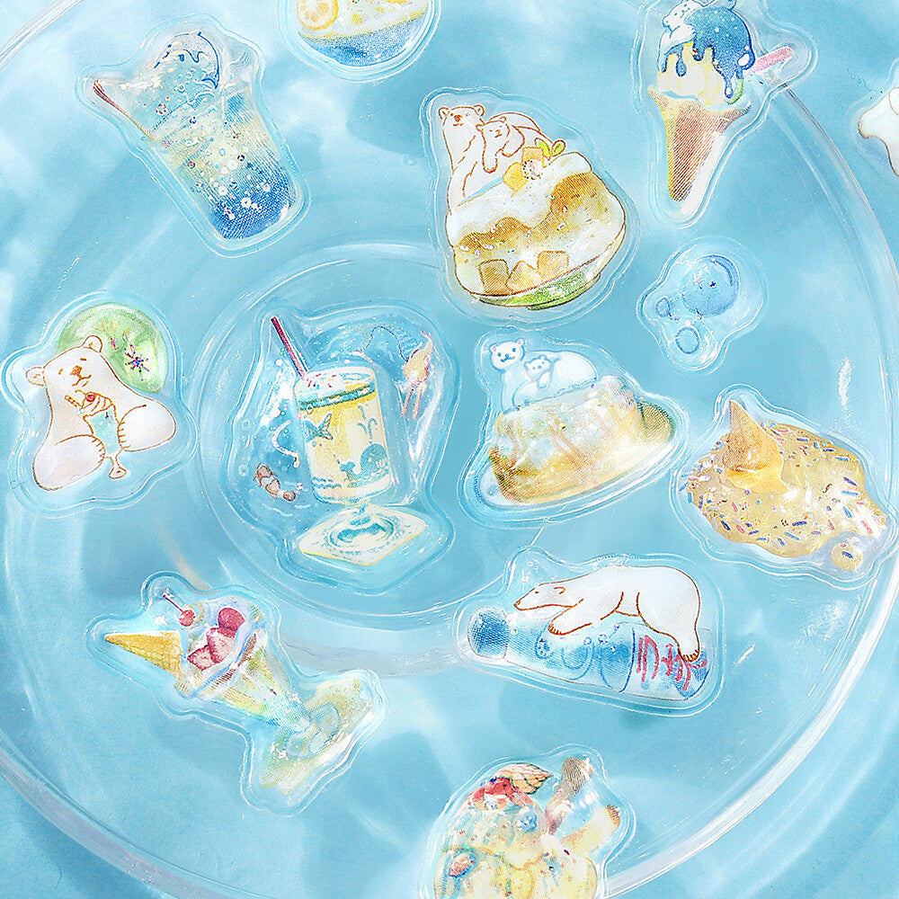 BGM Sticker Sheet Sparkling 3D Sticker Cafe Mode