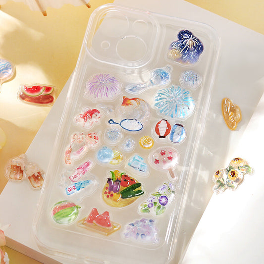 BGM Sticker Sheet Sparkling 3D Sticker Summer Tradition