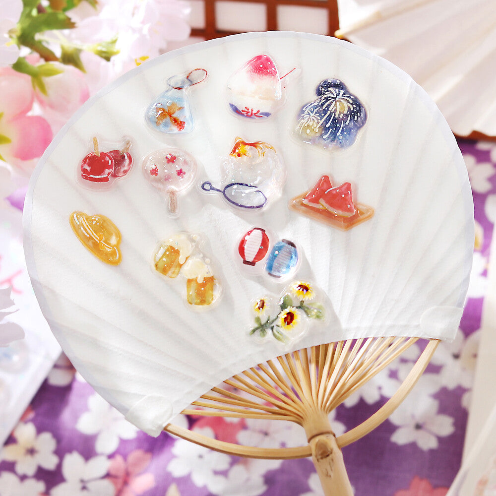 BGM Sticker Sheet Sparkling 3D Sticker Summer Tradition