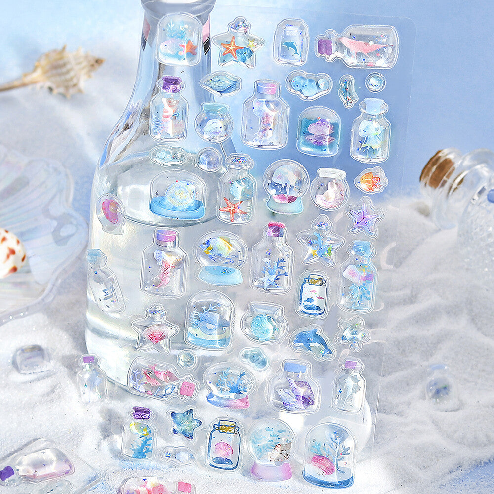BGM Sticker Sheet Sparkling 3D Sticker From the Sea