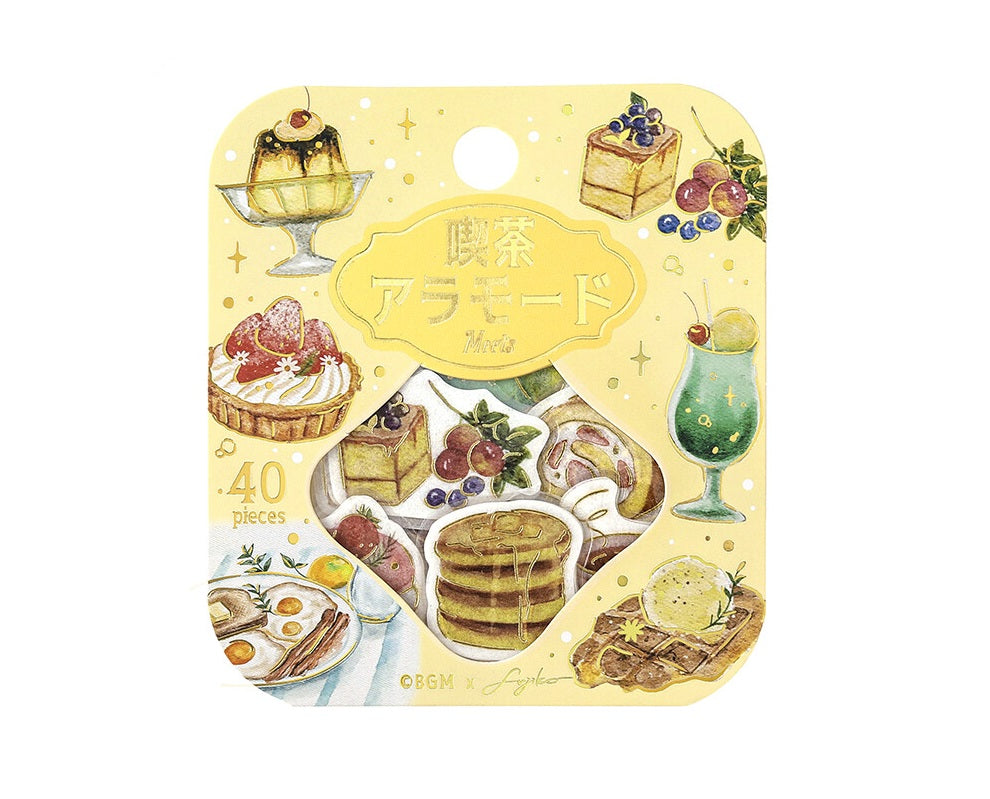 BGM Foil-stamped Flake Stickers Cafe A La Mode - A Sweet Break | Papermind Stationery