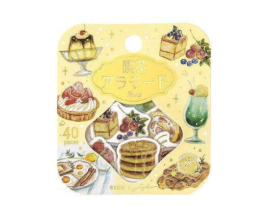 BGM Foil-stamped Flake Stickers Cafe A La Mode - A Sweet Break | Papermind Stationery