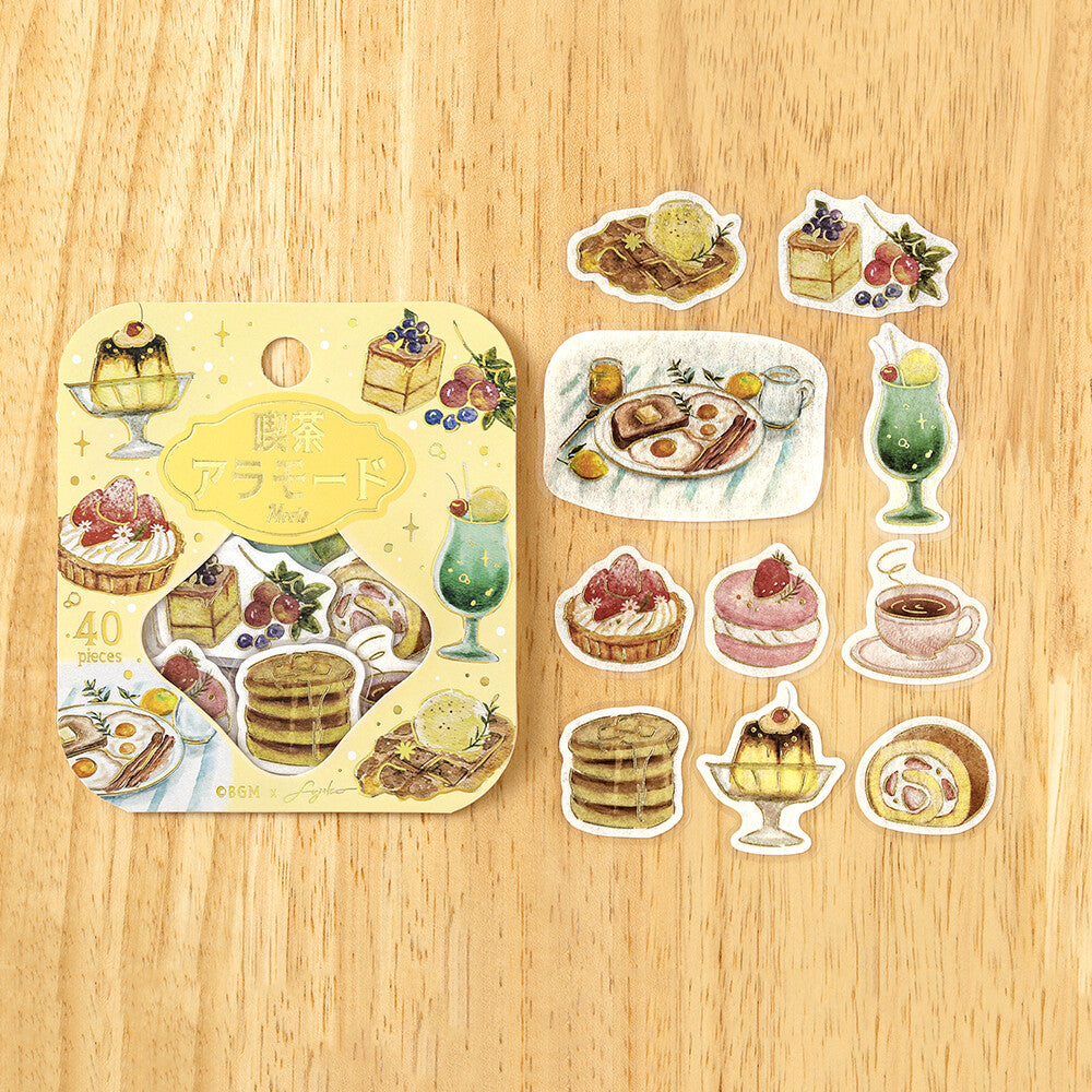 BGM Foil-stamped Flake Stickers Cafe A La Mode - A Sweet Break