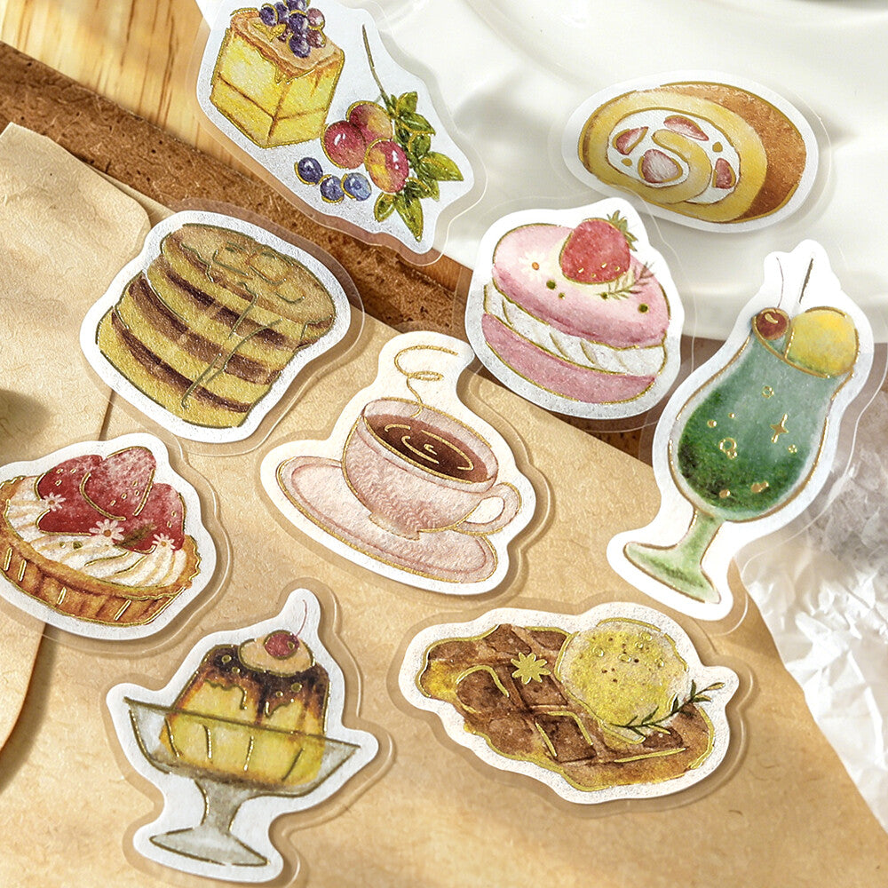 BGM Foil-stamped Flake Stickers Cafe A La Mode - A Sweet Break