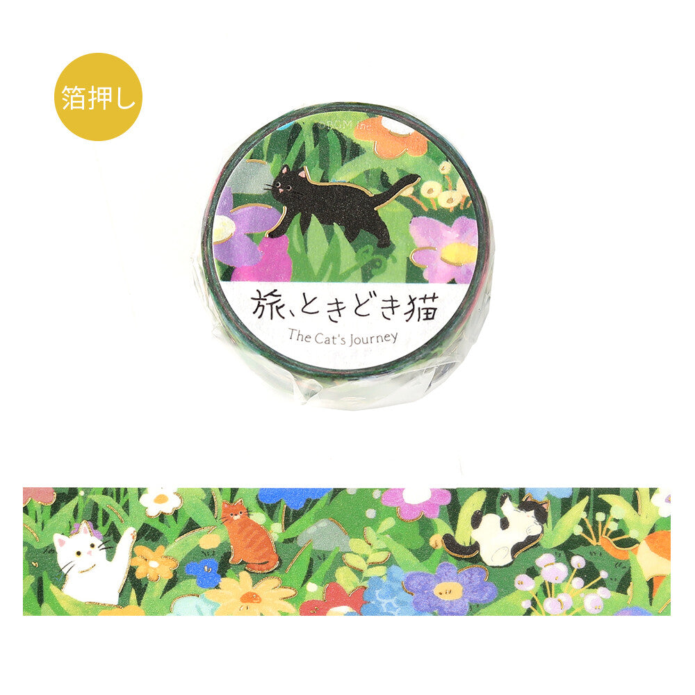 BGM 20mm Washi Masking Tape – The Cat's Journey: Flowering Meadow 