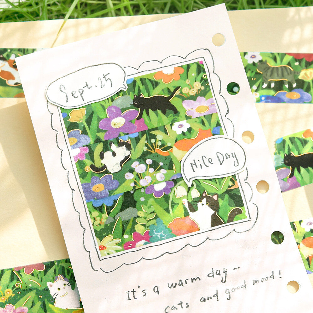 BGM 20mm Washi Masking Tape – The Cat's Journey: Flowering Meadow 
