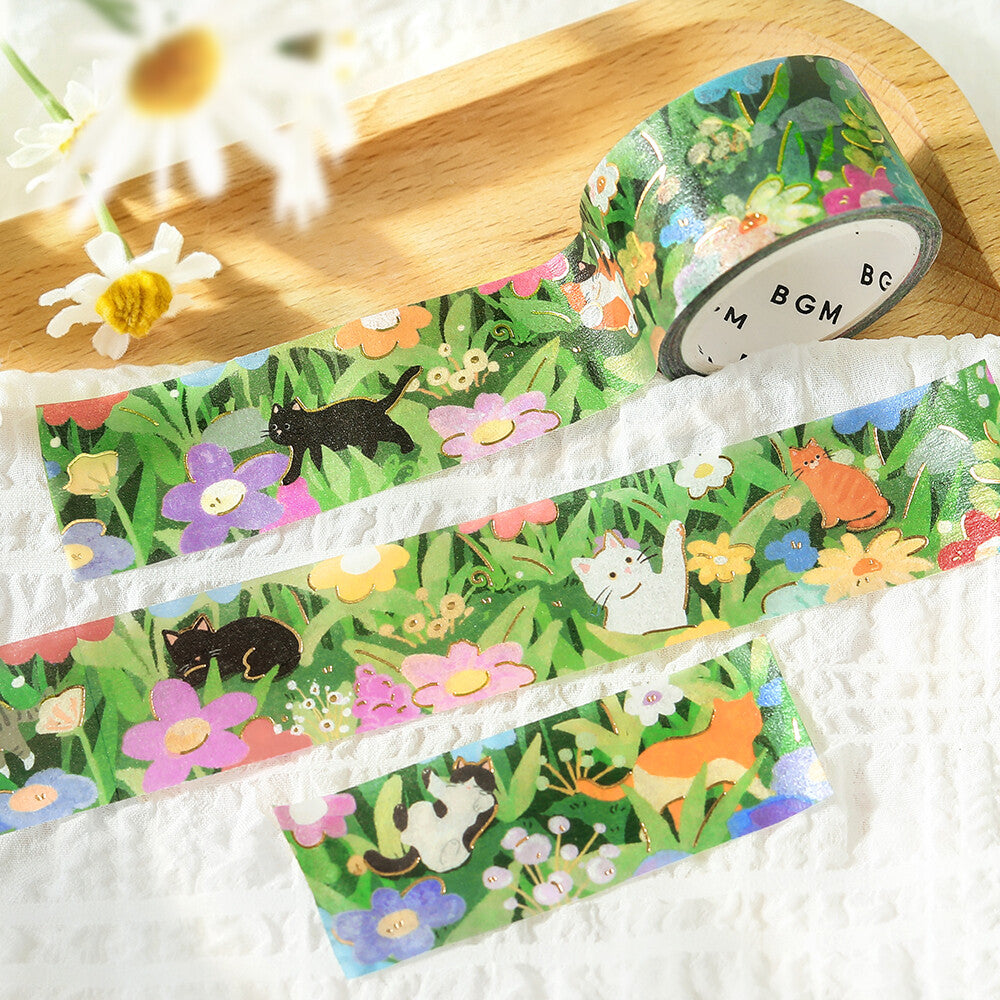 BGM 20mm Washi Masking Tape – The Cat's Journey: Flowering Meadow 