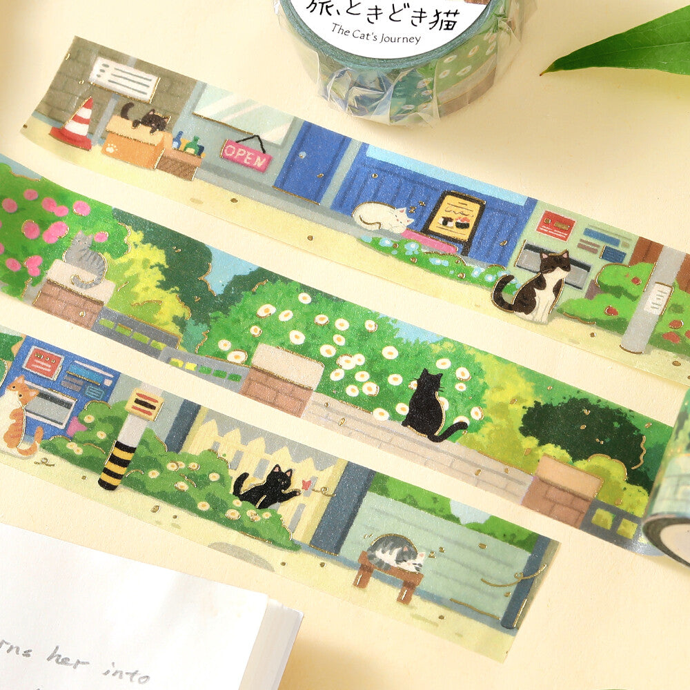 BGM 20mm Washi Masking Tape – The Cat's Journey: Sunlit Garden 