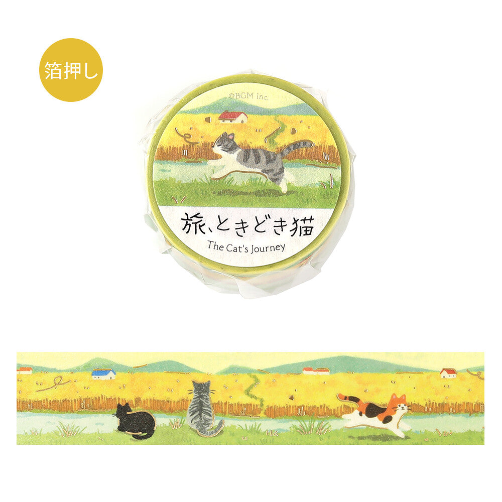 BGM 20mm Washi Masking Tape – The Cat's Journey: Across the Wheat Fields 