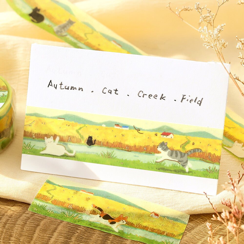 BGM 20mm Washi Masking Tape – The Cat's Journey: Across the Wheat Fields 