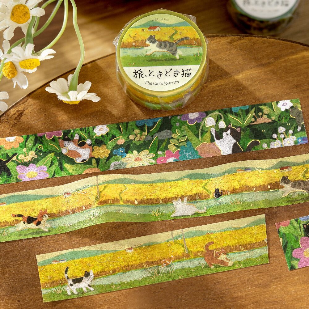 BGM 20mm Washi Masking Tape – The Cat's Journey: Across the Wheat Fields 