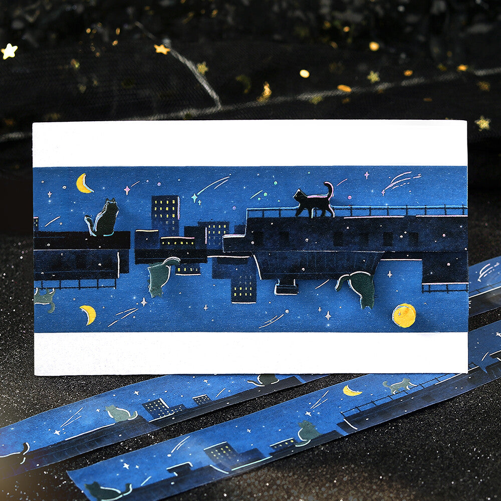 BGM 20mm Washi Masking Tape – The Cat's Journey: Starry Late Night 