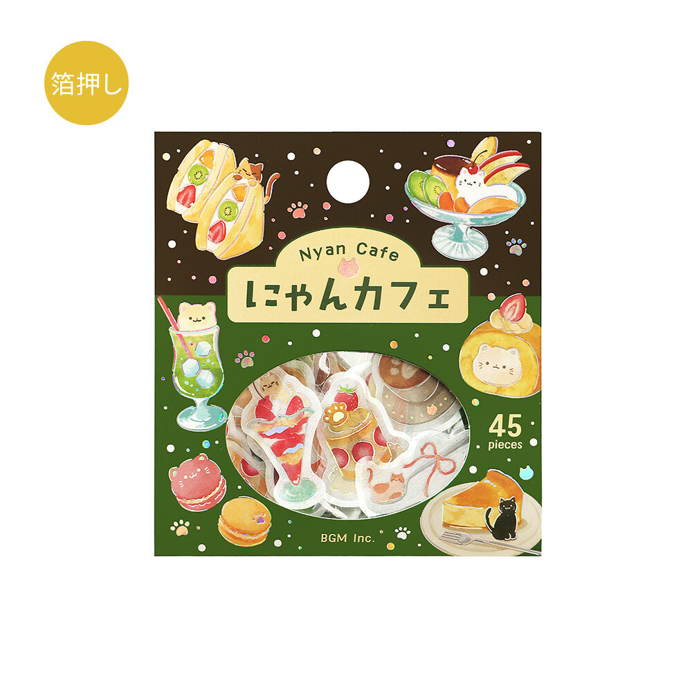 BGM Foil-Stamped Flake Stickers – Itadakimasu Nyaa: Cat Cafe 