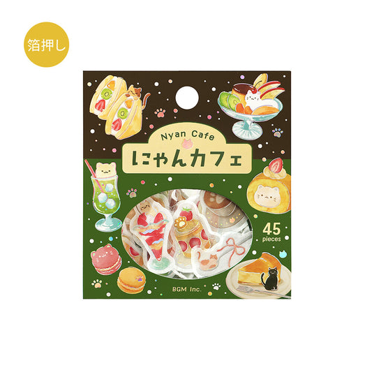 BGM Foil-Stamped Flake Stickers – Itadakimasu Nyaa: Cat Cafe 