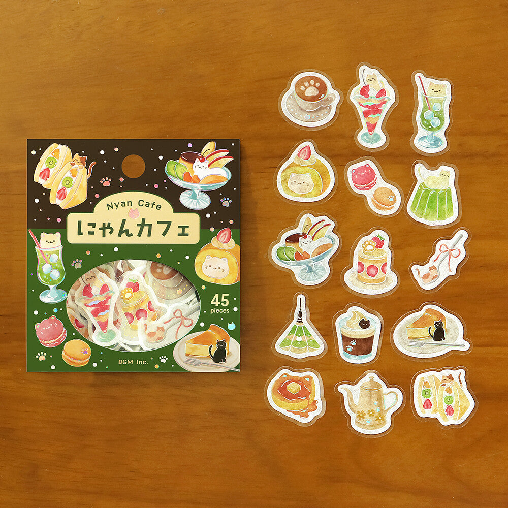 BGM Foil-Stamped Flake Stickers – Itadakimasu Nyaa: Cat Cafe 