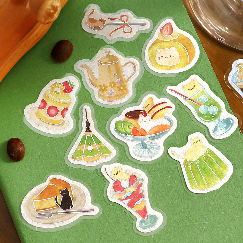 BGM Foil-Stamped Flake Stickers – Itadakimasu Nyaa: Cat Cafe 
