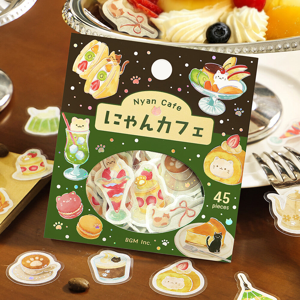 BGM Foil-Stamped Flake Stickers – Itadakimasu Nyaa: Cat Cafe 