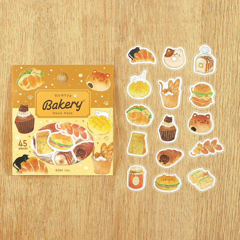 BGM Foil-Stamped Flake Stickers – Itadakimasu Nyaa: Cat Bakery 