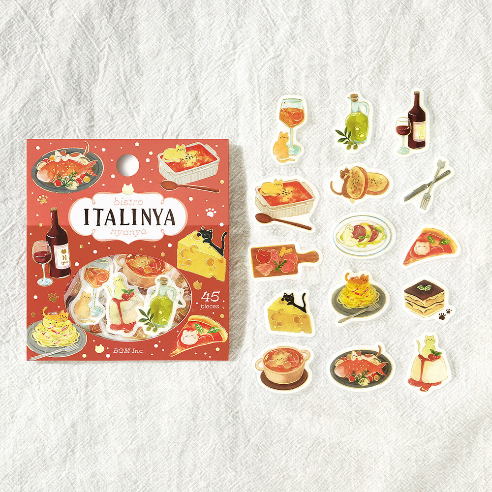 BGM Foil-Stamped Flake Stickers – Itadakimasu Nyaa: Italian Cat Kitchen 