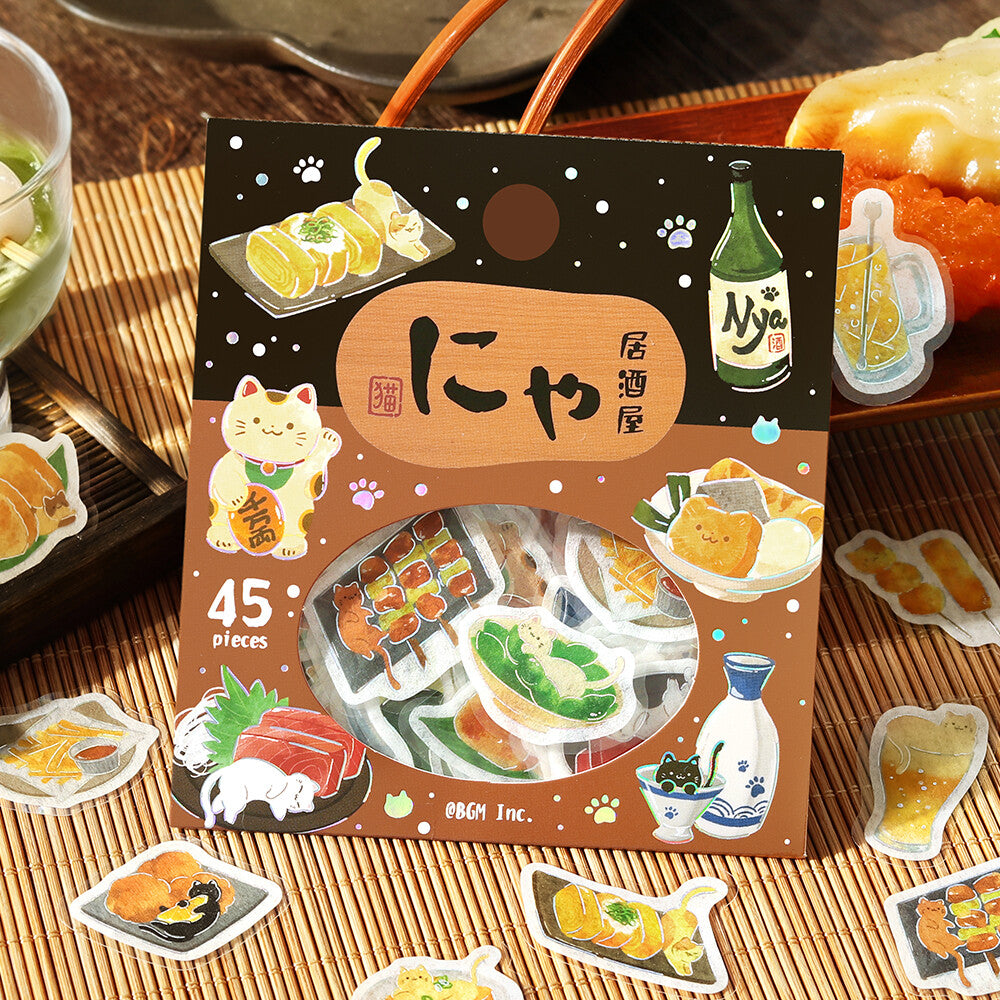 BGM Foil-Stamped Flake Stickers – Itadakimasu Nyaa: Cat Izakaya 