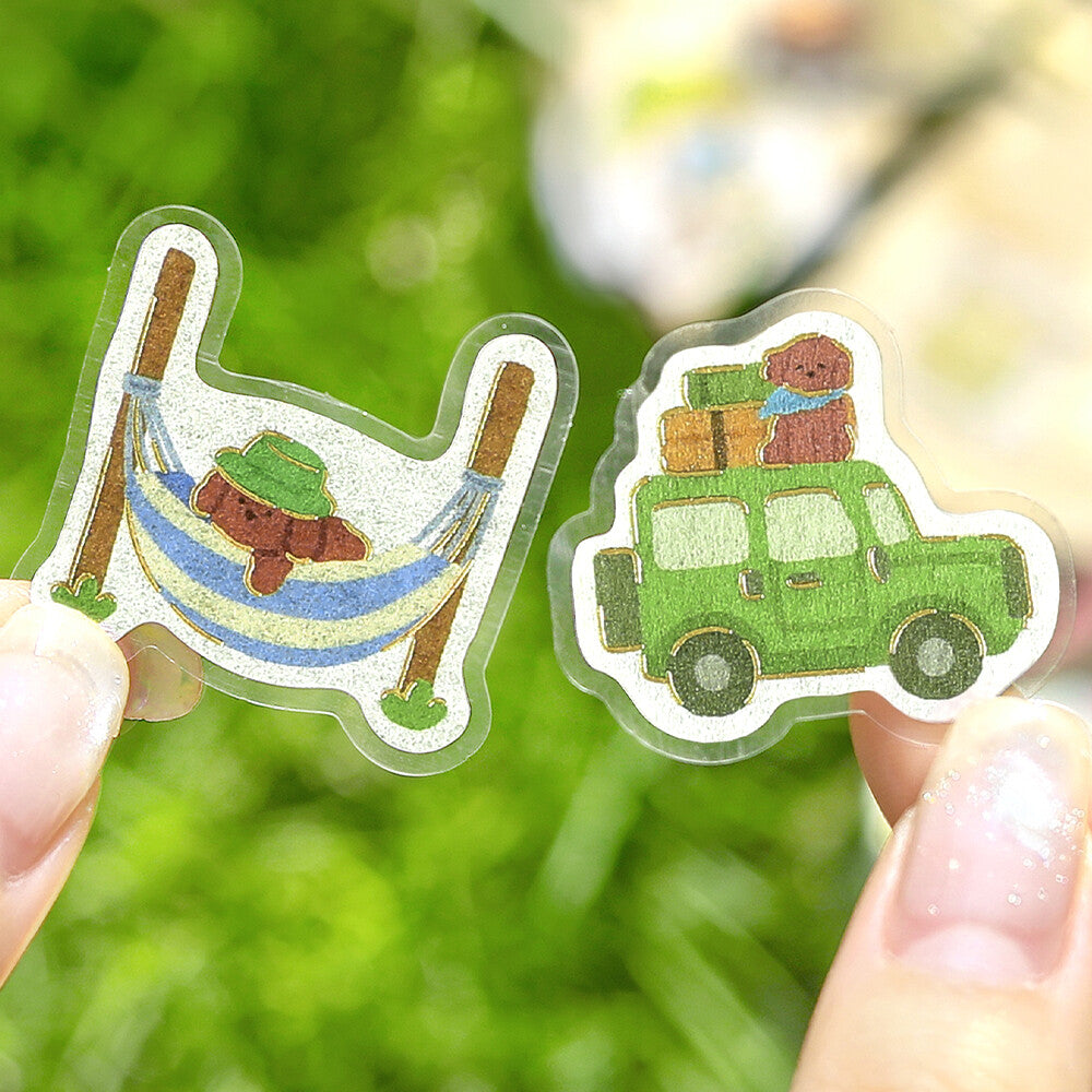 BGM Foil-Stamped Flake Stickers – Dress-Up Animals: Puppy Expedition