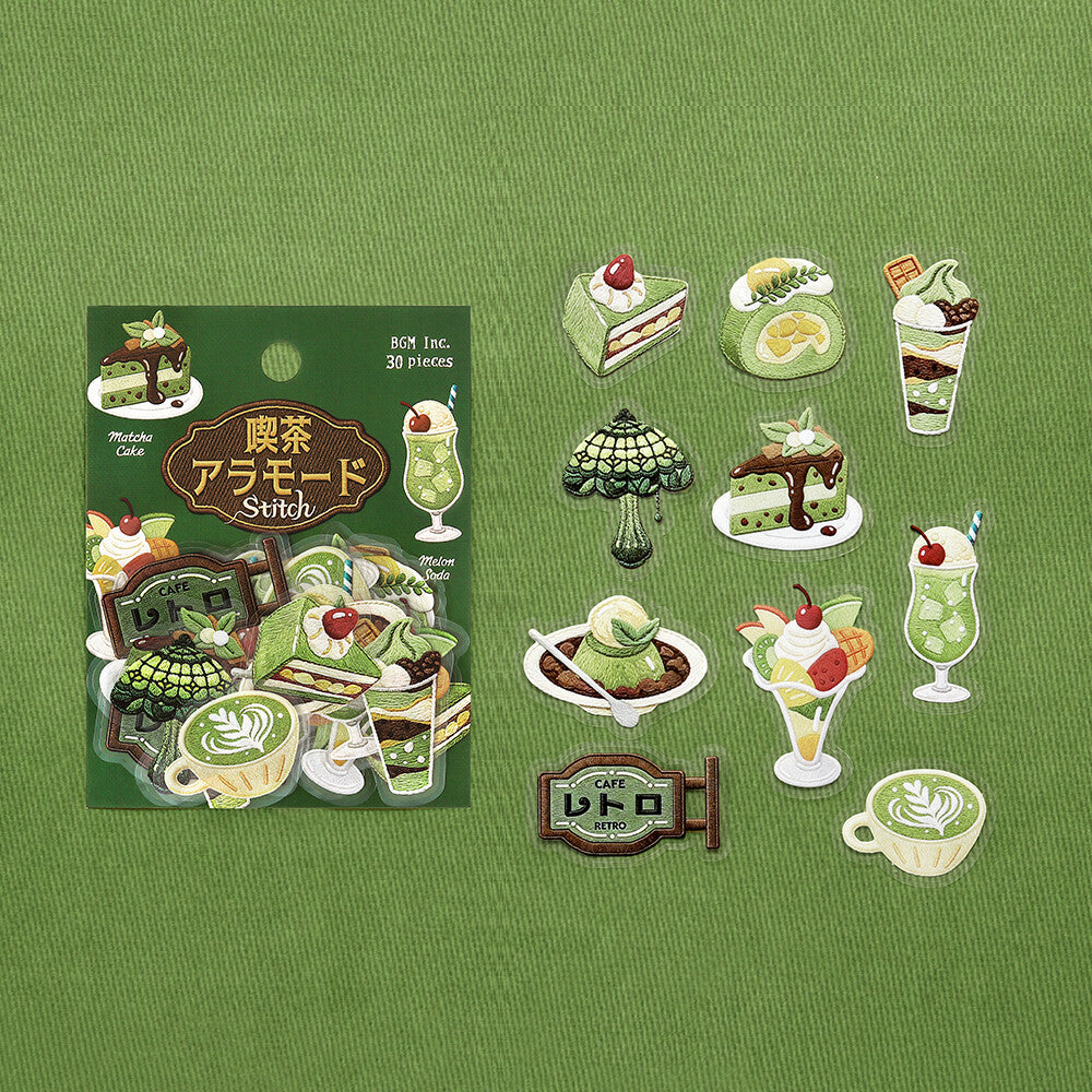 BGM Foil-Stamped Clear Stickers – Kissa À la Mode: Embroidery Book Green