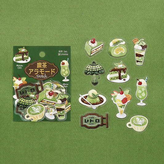 BGM Foil-Stamped Clear Stickers – Kissa À la Mode: Embroidery Book Green