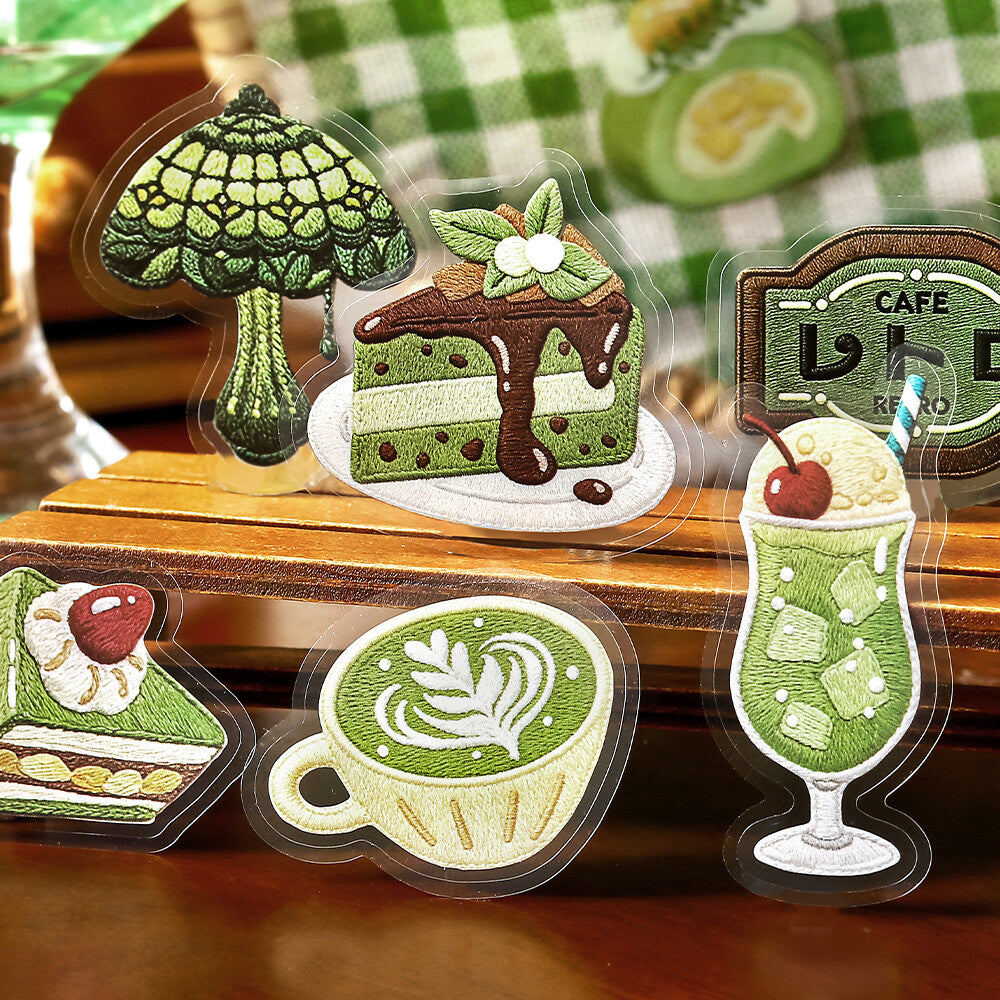 BGM Foil-Stamped Clear Stickers – Kissa À la Mode: Embroidery Book Green