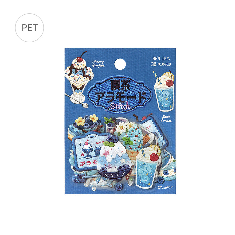 BGM Foil-Stamped Clear Stickers – Kissa À la Mode: Embroidery Book Blue