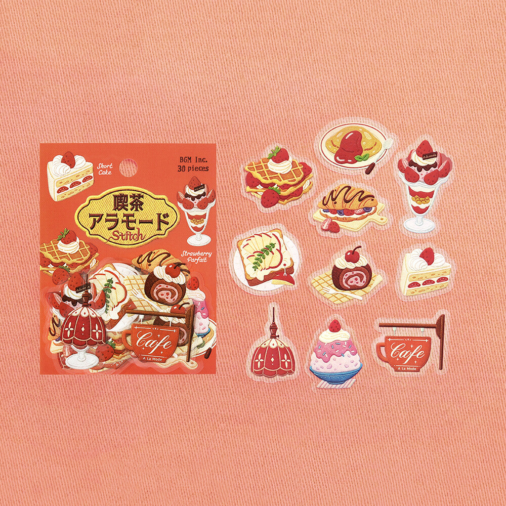 BGM Foil-Stamped Clear Stickers – Kissa À la Mode: Embroidery Book Red